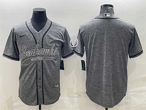 Men%27s Seattle Seahawks Blank Gray With Patch Cool Base Stitched Baseball Jersey->tampa bay buccaneers->NFL Jersey
